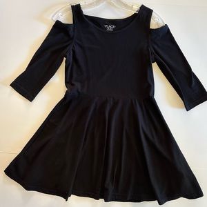 Girls black jersey knit skater dress size XL